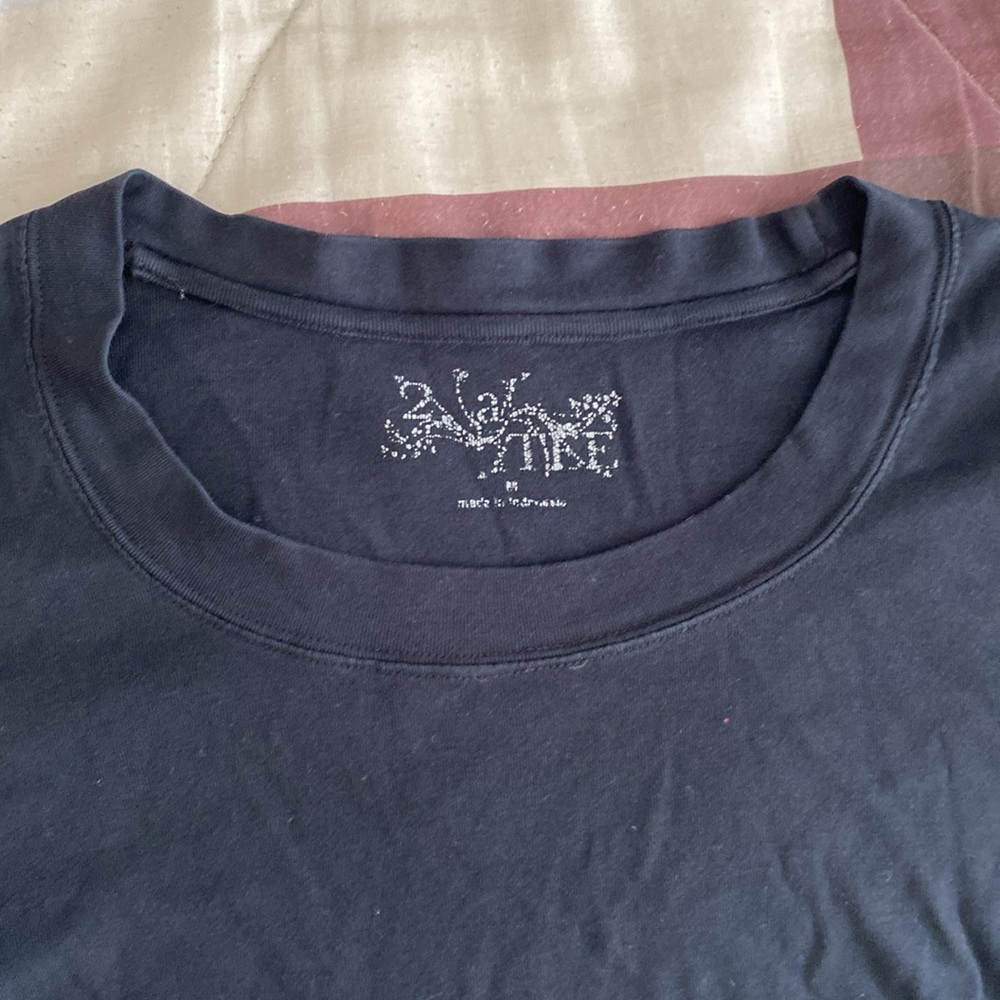 Scoop neck Black loose Long-Sleeve T-Shirt - Picture 5 of 17